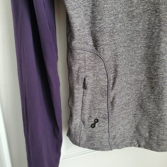 Men's Lululemon 1/4 Zip Purple/ Grey Long Sleeve - Picture 4 of 6